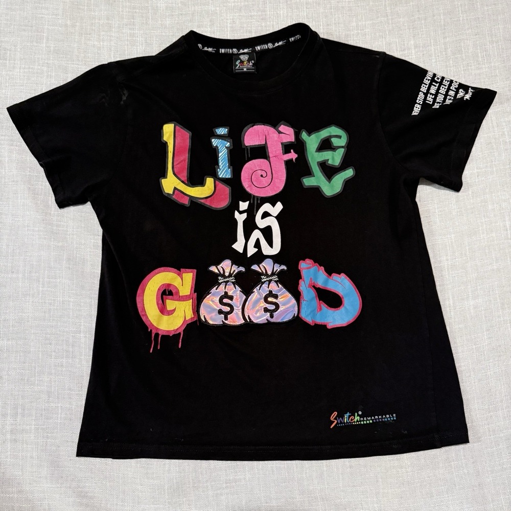 Switch Remarkable‎ Embroidered Limited Edition Cash Money Tee Size M Streetwear